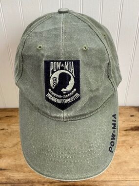 POW*MIA Olive Green Hat. Commemorative Cap. Cotton. Eagle Crest.